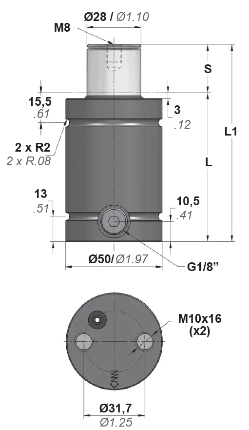 Газовая пружина KT 1000 — фото 2
