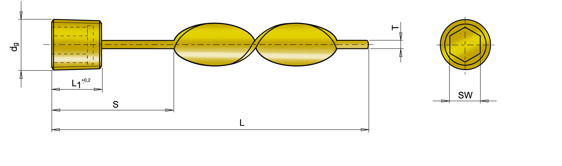 Перегородка спиральная с резьбой BSPT CAK02