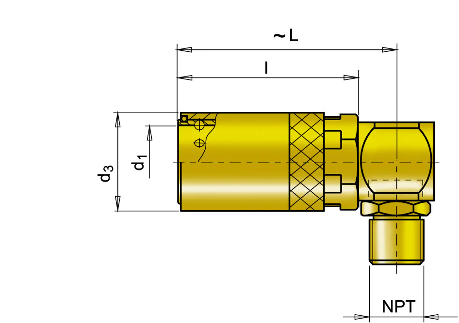 Угловой соединитель 90° NPT Без клапана CD11