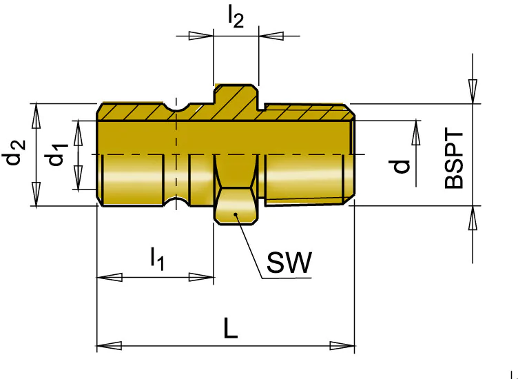 Коннектор с BSPT резьбой CD12