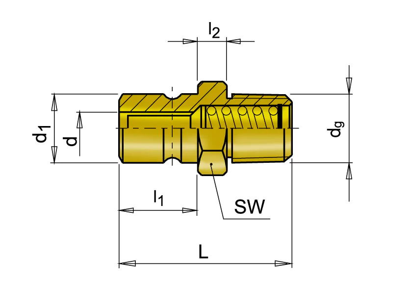 Коннектор с клапаном BSPT CD18
